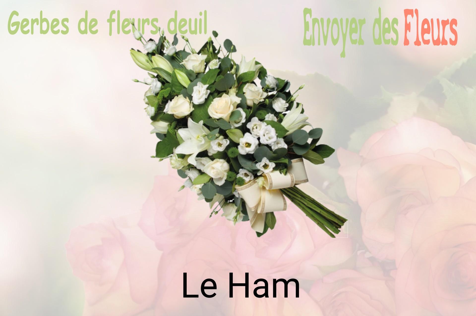 Gerbe de fleurs de deuil livrée à Le Ham